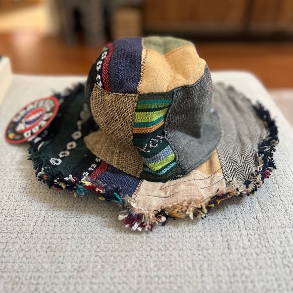 Patchwork Bucket Hat Grateful Dead Logo Hemp & Cotton - Picture 2 of 6